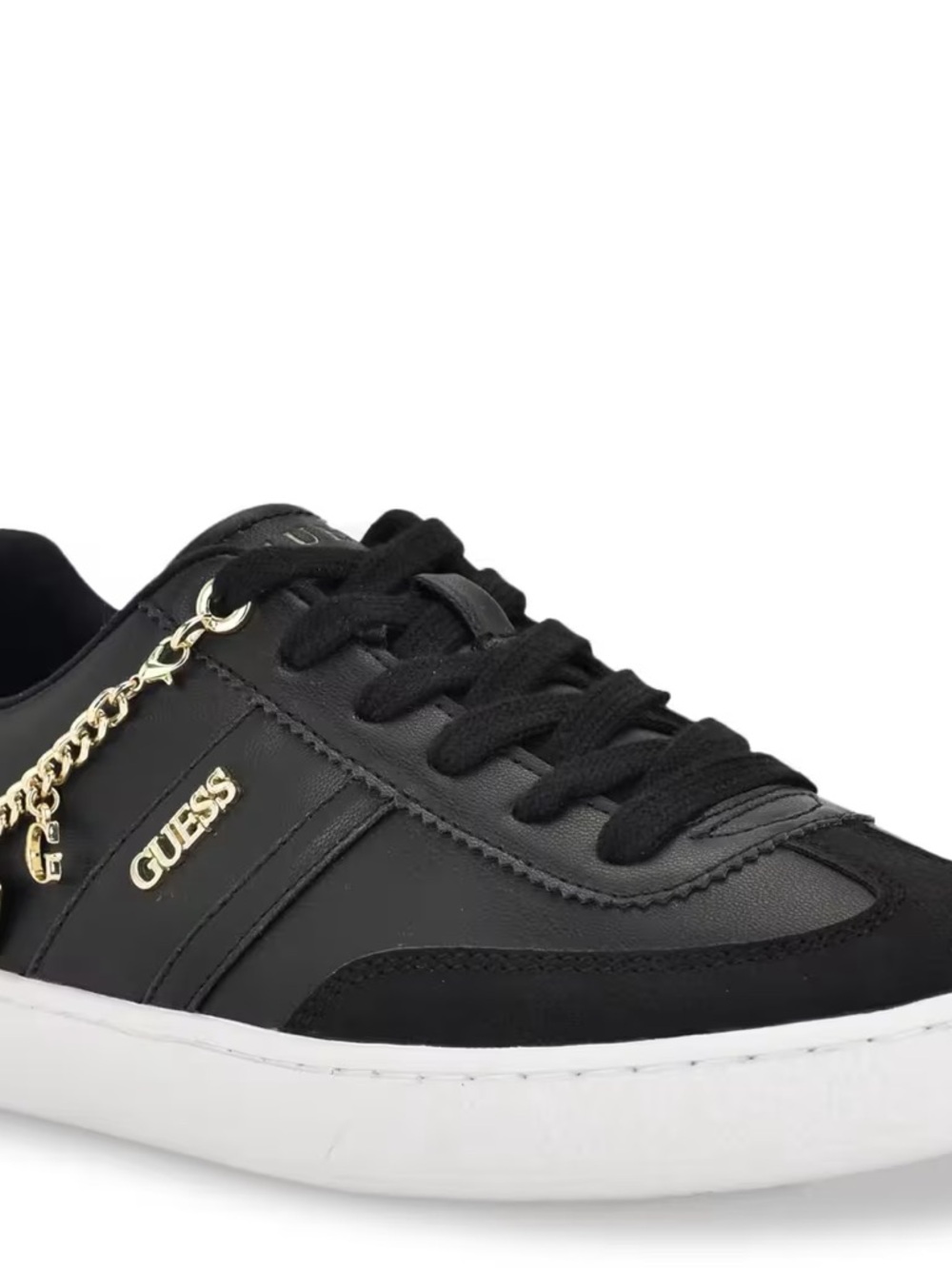 GUESS Black Sneakers with Gold Charm Chain - Picture 6 of 16